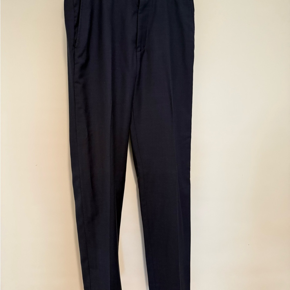 Jos A Bank Wool Navy Blue Staight Dress Pants, size 32/32